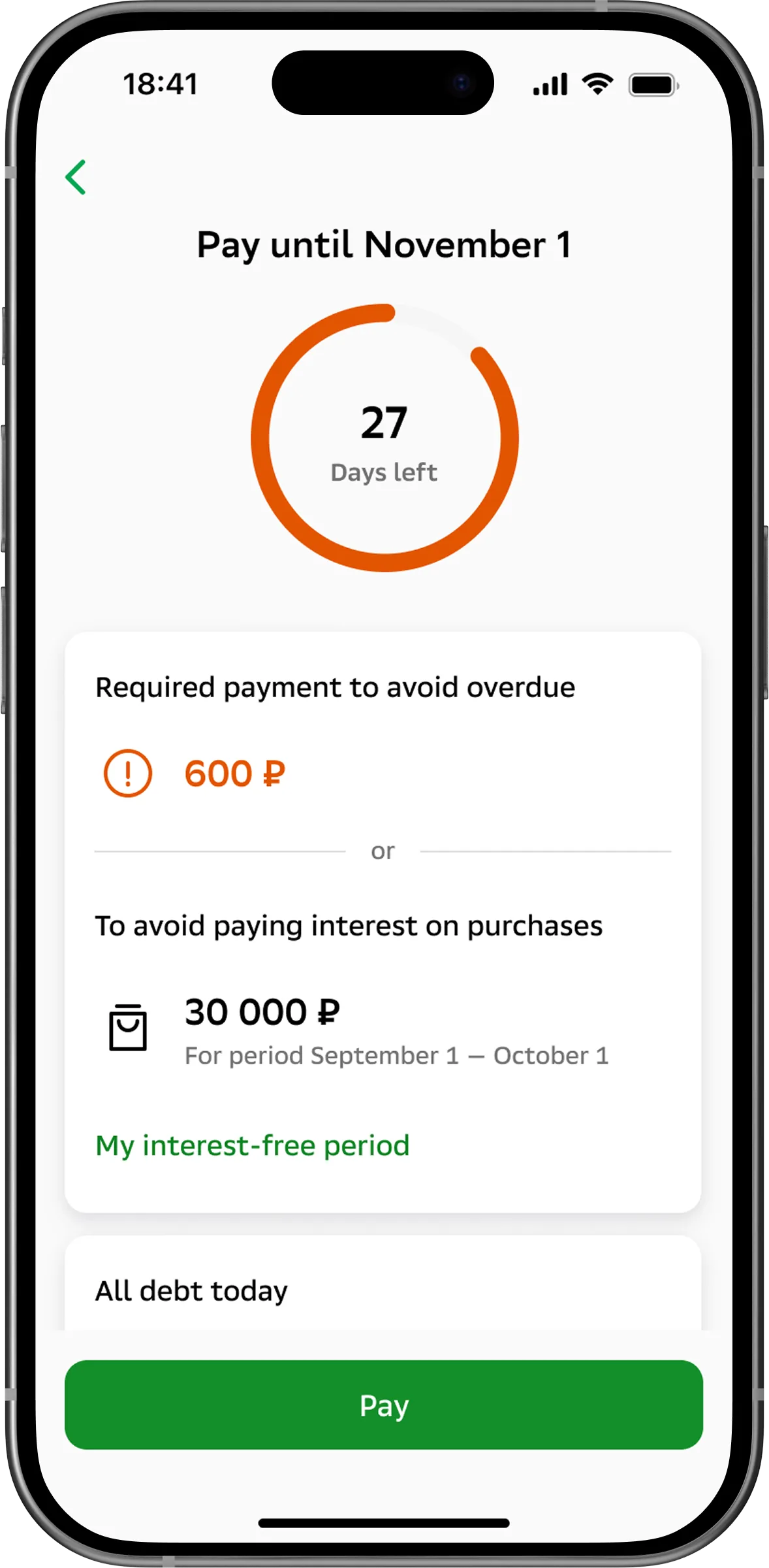 Credit card experience on iPhone